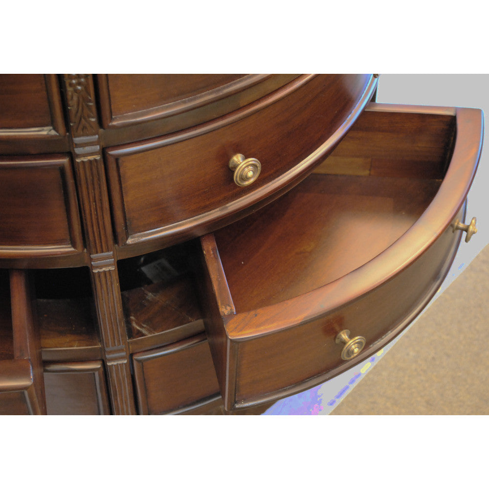 チェスト ハーフムーンチェスト コンソールテーブル 12引き出し テーブル おしゃれ マホガニー無垢材 アンティーク風 バリーウイリアム BallyWilliam 117007