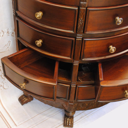 チェスト ハーフムーンチェスト コンソールテーブル 12引き出し テーブル おしゃれ マホガニー無垢材 アンティーク風 バリーウイリアム BallyWilliam 117007