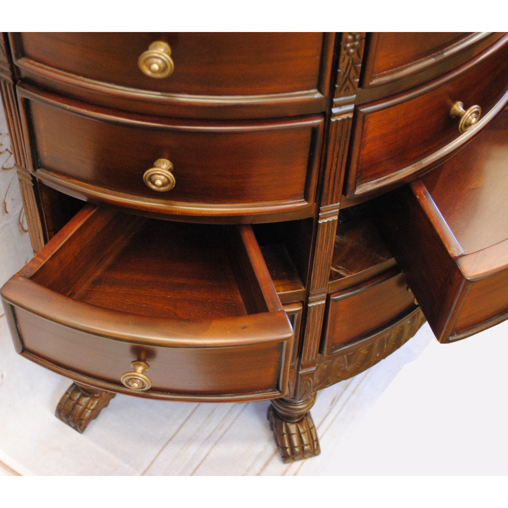 チェスト ハーフムーンチェスト コンソールテーブル 12引き出し テーブル おしゃれ マホガニー無垢材 アンティーク風 バリーウイリアム BallyWilliam 117007