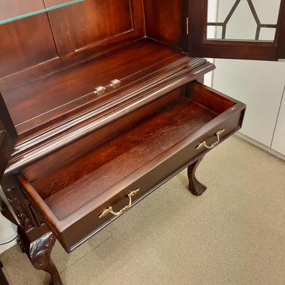 キャビネット ショーケース アンティーク風家具 ディスプレイキャビネット クイーンアン様式キャビネット マホガニーキャビネット アンティーク風 117013