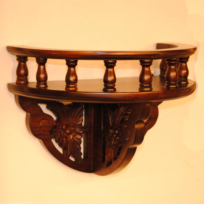 ウォールシェルフ 壁掛け棚 おしゃれ 英国アンティーク調 木製 マホガニー アンティーク風家具 雑貨 クラシック アンティーク調 117020