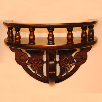 ウォールシェルフ 壁掛け棚 おしゃれ 英国アンティーク調 木製 マホガニー アンティーク風家具 雑貨 クラシック アンティーク調 117020