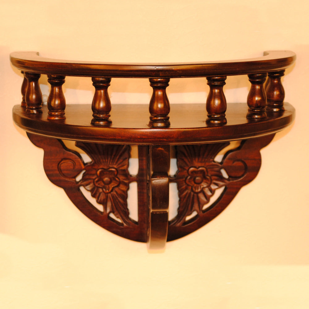 ウォールシェルフ 壁掛け棚 おしゃれ 英国アンティーク調 木製 マホガニー アンティーク風家具 雑貨 クラシック アンティーク調 117020