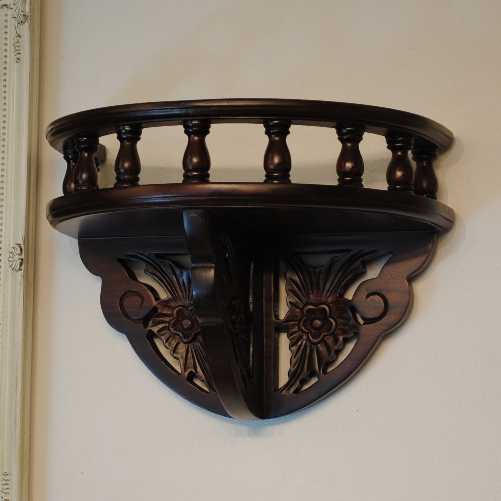 ウォールシェルフ 壁掛け棚 おしゃれ 英国アンティーク調 木製 マホガニー アンティーク風家具 雑貨 クラシック アンティーク調 117020