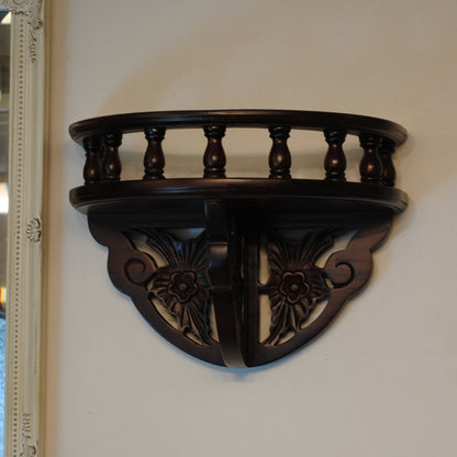 ウォールシェルフ 壁掛け棚 おしゃれ 英国アンティーク調 木製 マホガニー アンティーク風家具 雑貨 クラシック アンティーク調 117020