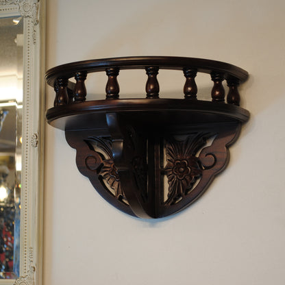 ウォールシェルフ 壁掛け棚 おしゃれ 英国アンティーク調 木製 マホガニー アンティーク風家具 雑貨 クラシック アンティーク調 117020