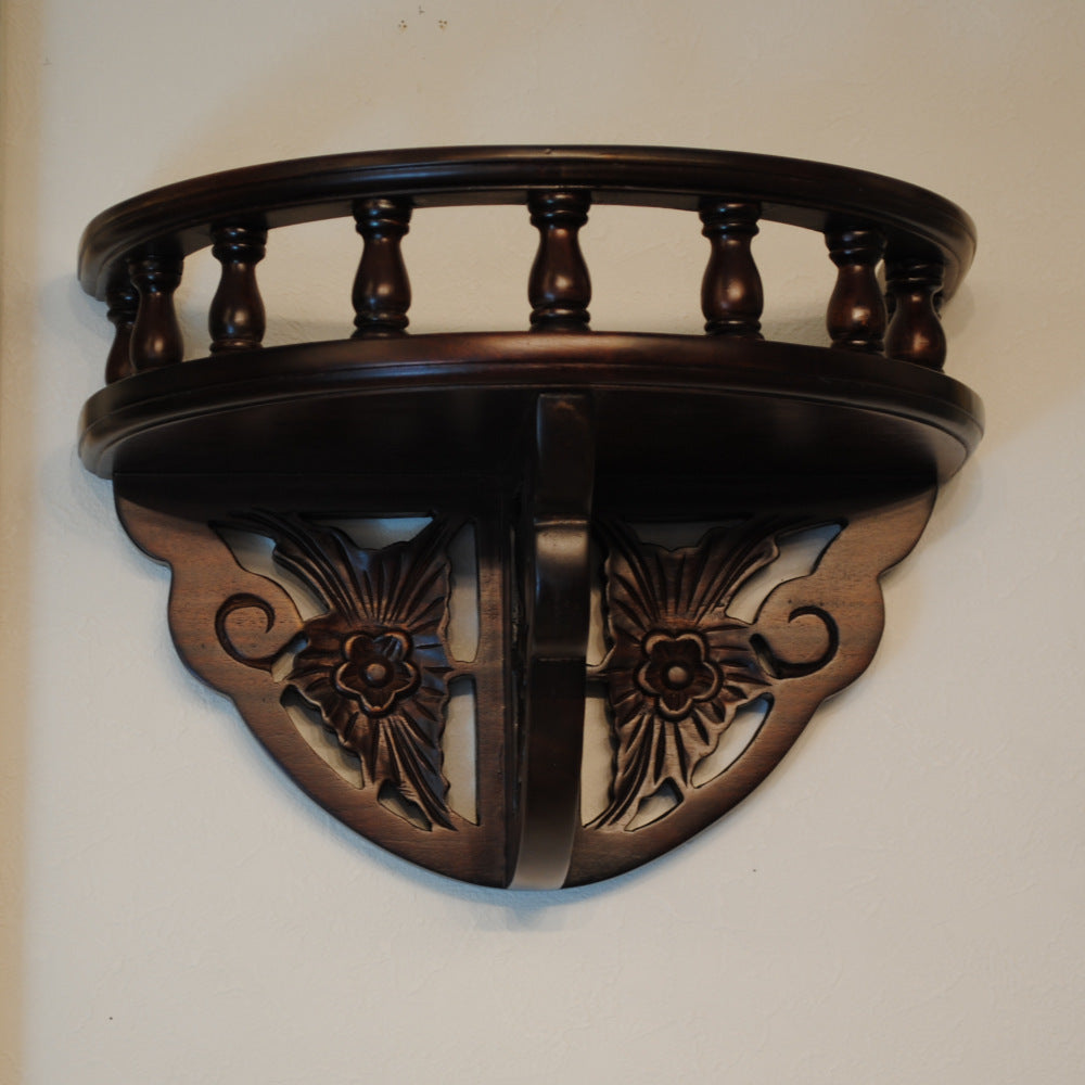 ウォールシェルフ 壁掛け棚 おしゃれ 英国アンティーク調 木製 マホガニー アンティーク風家具 雑貨 クラシック アンティーク調 117020