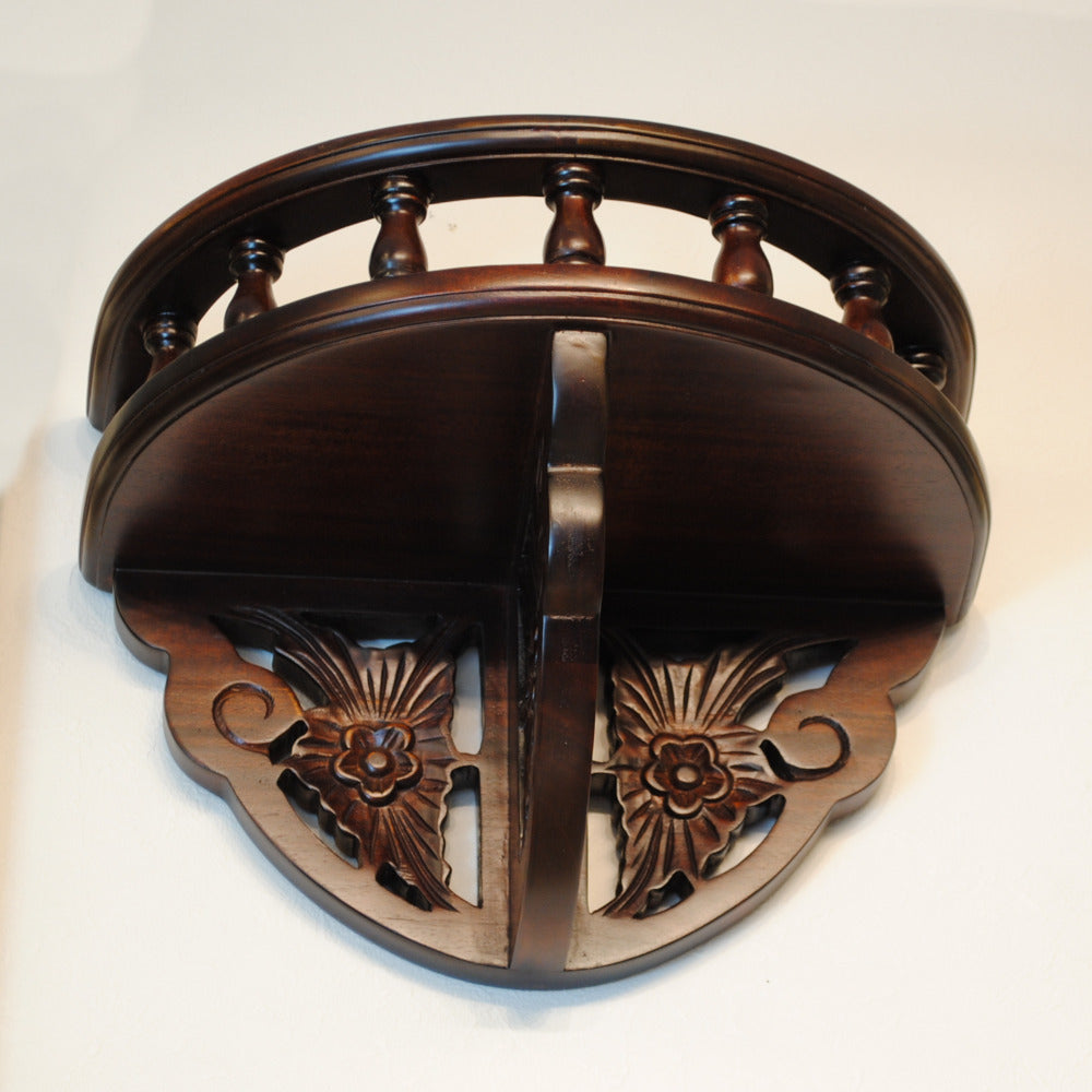 ウォールシェルフ 壁掛け棚 おしゃれ 英国アンティーク調 木製 マホガニー アンティーク風家具 雑貨 クラシック アンティーク調 117020