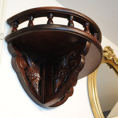 ウォールシェルフ 壁掛け棚 おしゃれ 英国アンティーク調 木製 マホガニー アンティーク風家具 雑貨 クラシック アンティーク調 117020