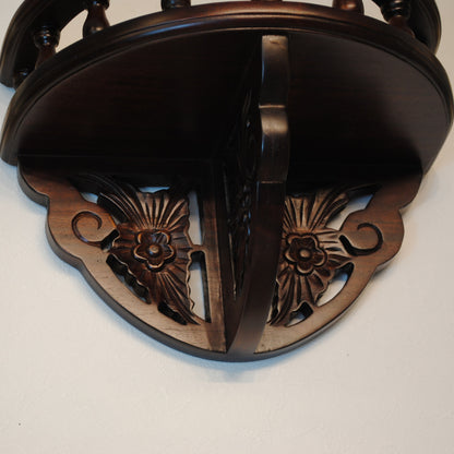 ウォールシェルフ 壁掛け棚 おしゃれ 英国アンティーク調 木製 マホガニー アンティーク風家具 雑貨 クラシック アンティーク調 117020