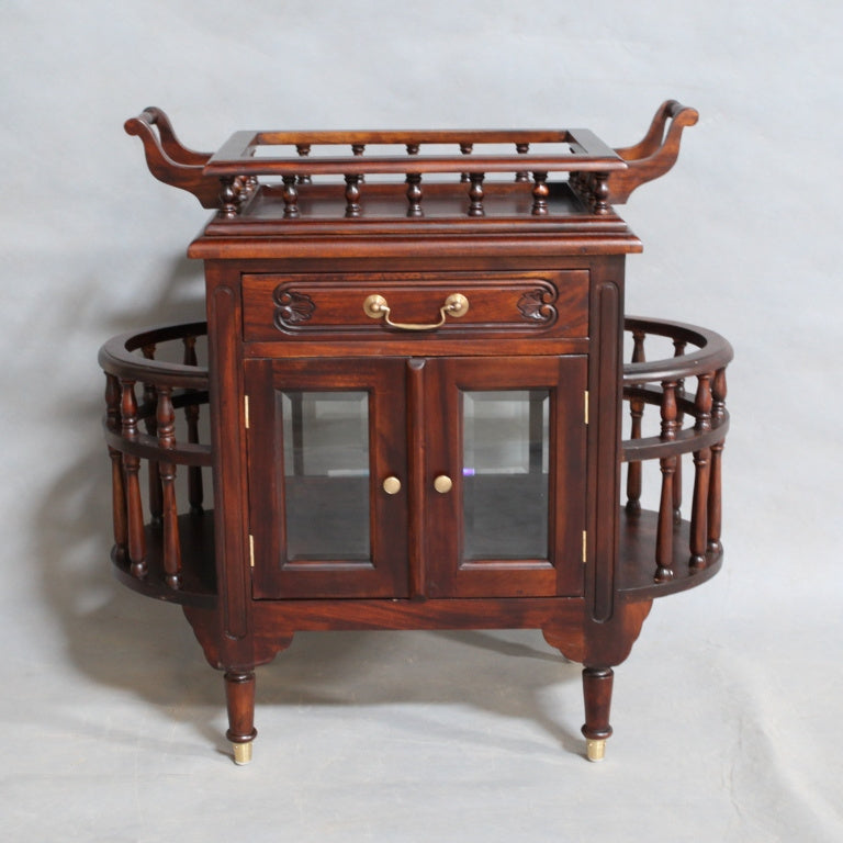 キャビネット トレイ付きキャビネット キャビネットテーブル トレイテーブル アンティーク風家具 マホガニー家具 バリーウイリアム BallyWilliam 117051