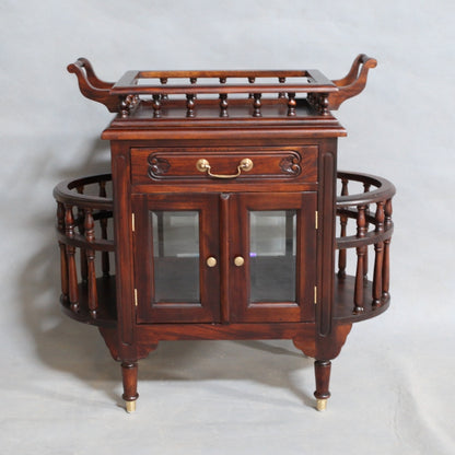 キャビネット トレイ付きキャビネット キャビネットテーブル トレイテーブル アンティーク風家具 マホガニー家具 バリーウイリアム BallyWilliam 117051