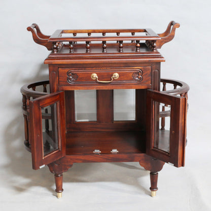 キャビネット トレイ付きキャビネット キャビネットテーブル トレイテーブル アンティーク風家具 マホガニー家具 バリーウイリアム BallyWilliam 117051