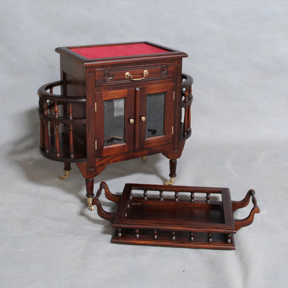 キャビネット トレイ付きキャビネット キャビネットテーブル トレイテーブル アンティーク風家具 マホガニー家具 バリーウイリアム BallyWilliam 117051