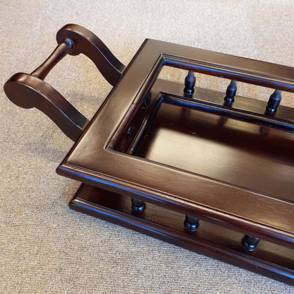 キャビネット トレイ付きキャビネット キャビネットテーブル トレイテーブル アンティーク風家具 マホガニー家具 バリーウイリアム BallyWilliam 117051