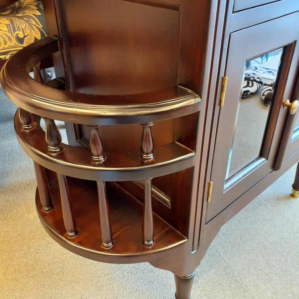 キャビネット トレイ付きキャビネット キャビネットテーブル トレイテーブル アンティーク風家具 マホガニー家具 バリーウイリアム BallyWilliam 117051