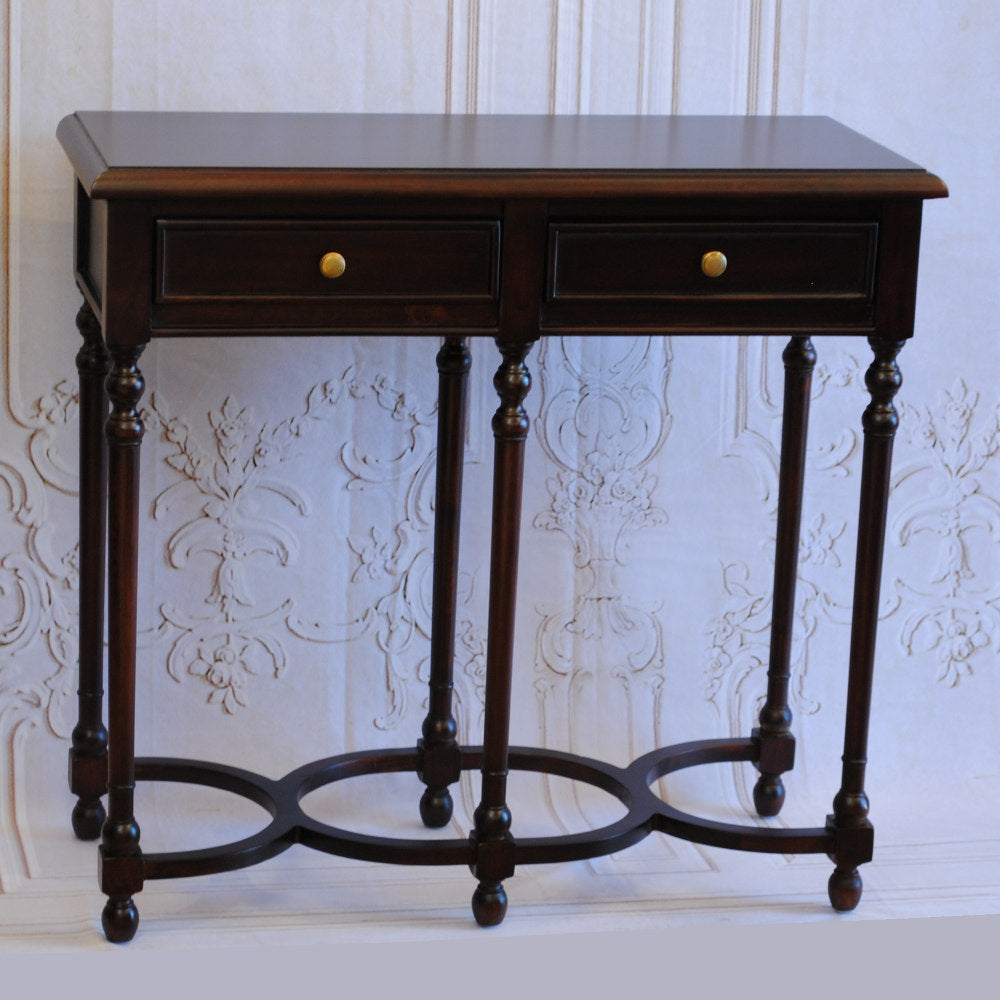 テーブル コンソールテーブル アンティーク風家具 デスクテーブル マホガニー家具 マホガニー無垢材 クラシック アンティーク風 BallyWilliam 117053