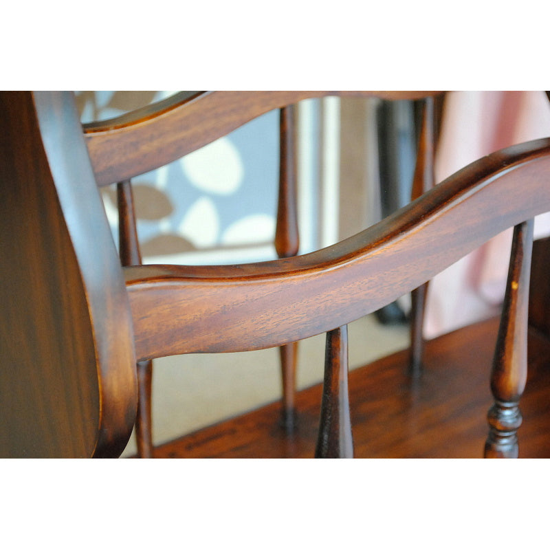 サイドテーブル マガジンラックテーブル アンティーク風家具 引き出し付きマガジンラック マホガニー家具 マホガニー無垢材 クラシック 117078