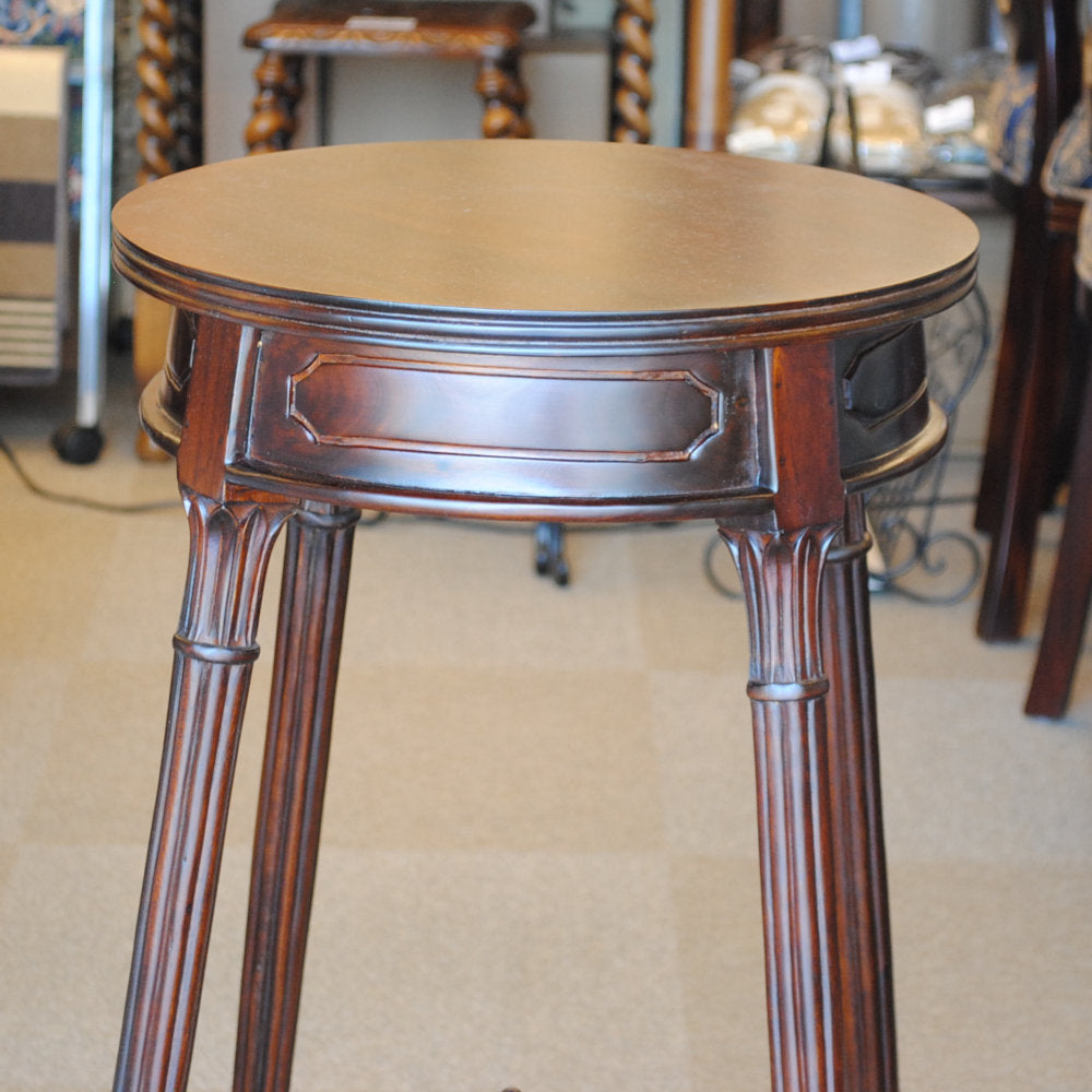 花台 ラウンドテーブル プランターテーブル おしゃれ 丸テーブル マホガニー無垢材 クラシック アンティーク風 バリーウイリアム BallyWilliam 117110