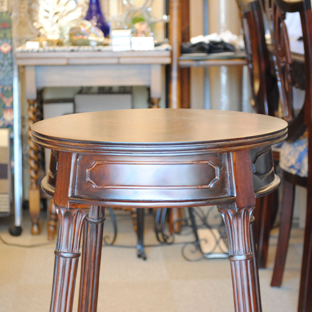 花台 ラウンドテーブル プランターテーブル おしゃれ 丸テーブル マホガニー無垢材 クラシック アンティーク風 バリーウイリアム BallyWilliam 117110