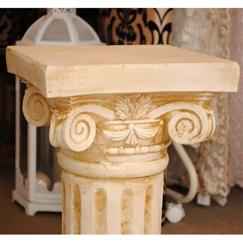 フラワースタンド 花瓶台 コラム アンティーク調 コラムスタンド 花台 宮殿柱 プランター ロココ様式 花台 人造 大理石 ガーデニング 119002