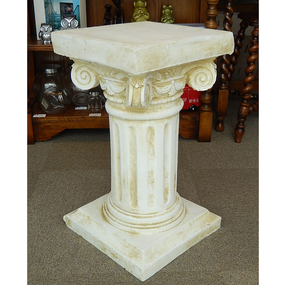 フラワースタンド 花瓶台 コラム アンティーク調 コラムスタンド 花台 宮殿柱 プランター ロココ様式 花台 人造 大理石 ガーデニング 119002