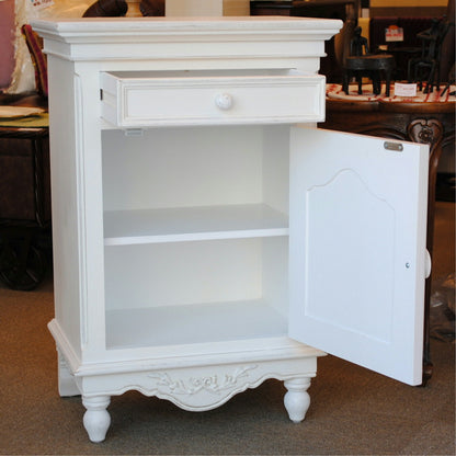 ベッドサイドキャビネット チェスト 電話台 キャビネット フレンチシャビー カントリーコーナー 1ドアチェスト 白家具 カントリーコナー CountryCorner