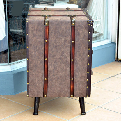 チェスト 3段チェスト トランク型チェスト インダストリアルインテリア家具 アンティーク風家具 アンティーク調 収納家具 125002