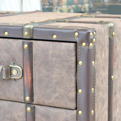 チェスト 3段チェスト トランク型チェスト インダストリアルインテリア家具 アンティーク風家具 アンティーク調 収納家具 125002