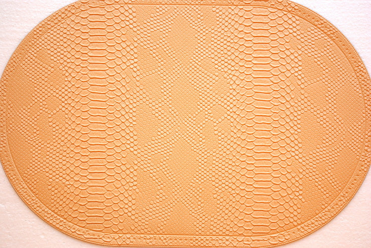 ランチョンマット 洗えるマット オシャレ カフェ マット プレースマット リッチ 風水 パイソン クロコ皮風 防水 ベージュ 13000PM-BE