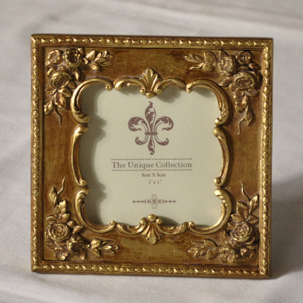 フォトフレーム スクエア アンティーク風 写真額 写真立て おしゃれ クラシック 金 ゴールドフォトフレーム アンティーク調 1383012GD