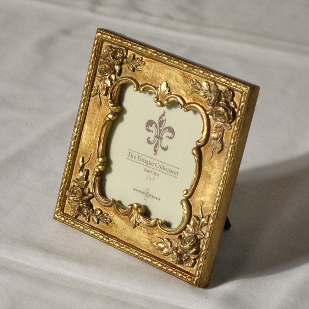 フォトフレーム スクエア アンティーク風 写真額 写真立て おしゃれ クラシック 金 ゴールドフォトフレーム アンティーク調 1383012GD