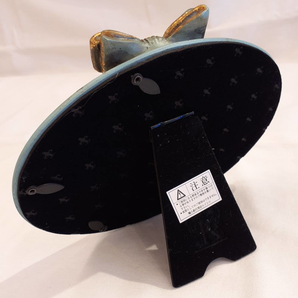 フォトフレーム シャビーシック ブルーリボン オーバル横型 アンティーク 写真立て リボンモチーフ アンティーク風 1383046