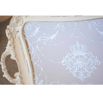 トレイ ミラートレイ オシャレ トレー フレンチホワイト ディスプレイトレイ シャビーシック クラシック お盆 レキュタングラー 雑貨 姫系 フレンチ 1383067