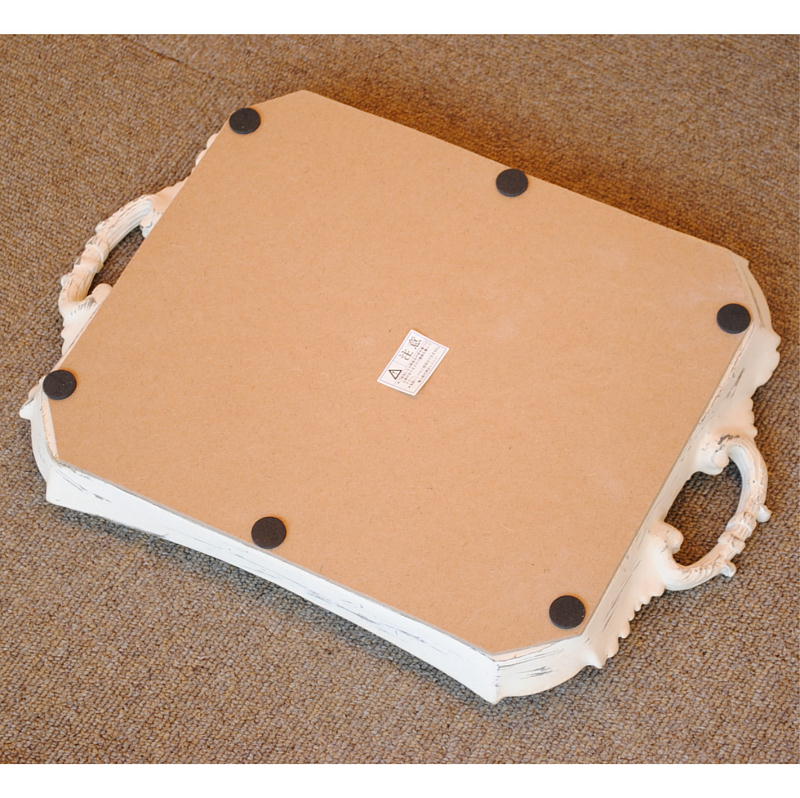 トレイ ミラートレイ オシャレ トレー フレンチホワイト ディスプレイトレイ シャビーシック クラシック お盆 レキュタングラー 雑貨 姫系 フレンチ 1383067