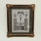 壁飾り 絵画 オシャレ 長方形 インテリア額 イタリア調 コンソール シャンデリア ウォールオブジェ 額絵 ロココ様式 アンティーク 姫系 1383217