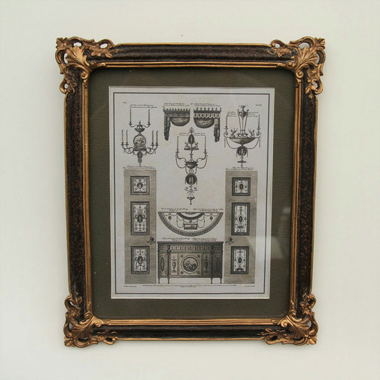 壁飾り 絵画 オシャレ 長方形 インテリア額 イタリア調 コンソール シャンデリア ウォールオブジェ 額絵 ロココ様式 アンティーク 姫系 1383217