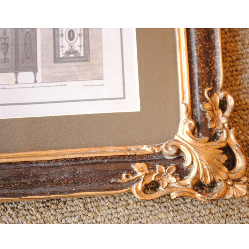 壁飾り 絵画 オシャレ 長方形 インテリア額 イタリア調 コンソール シャンデリア ウォールオブジェ 額絵 ロココ様式 アンティーク 姫系 1383217