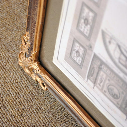 壁飾り 絵画 オシャレ 長方形 インテリア額 イタリア調 コンソール シャンデリア ウォールオブジェ 額絵 ロココ様式 アンティーク 姫系 1383217