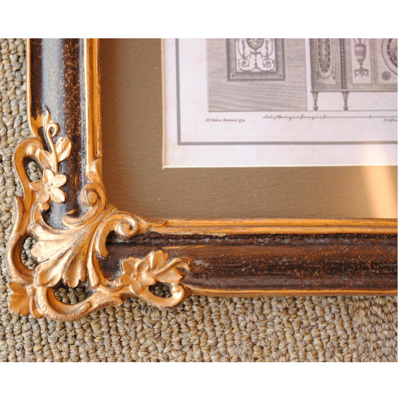 壁飾り 絵画 オシャレ 長方形 インテリア額 イタリア調 コンソール シャンデリア ウォールオブジェ 額絵 ロココ様式 アンティーク 姫系 1383217