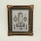 壁飾り 絵画 オシャレ 長方形 インテリア額 イタリア調 コンソール ウォールミラー ウォールオブジェ 額絵 ロココ様式 アンティーク 姫系 1383218