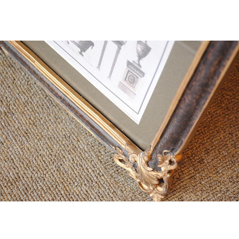 壁飾り 絵画 オシャレ 長方形 インテリア額 イタリア調 コンソール ウォールミラー ウォールオブジェ 額絵 ロココ様式 アンティーク 姫系 1383218