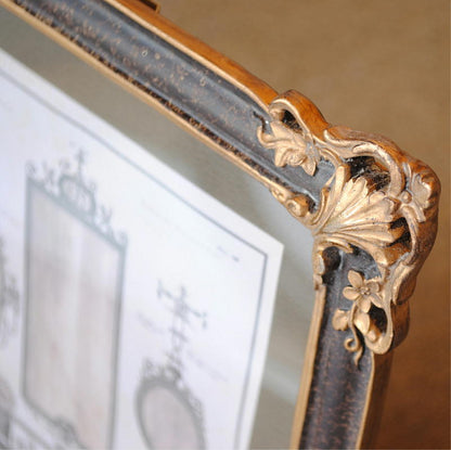 壁飾り 絵画 オシャレ 長方形 インテリア額 イタリア調 コンソール ウォールミラー ウォールオブジェ 額絵 ロココ様式 アンティーク 姫系 1383218