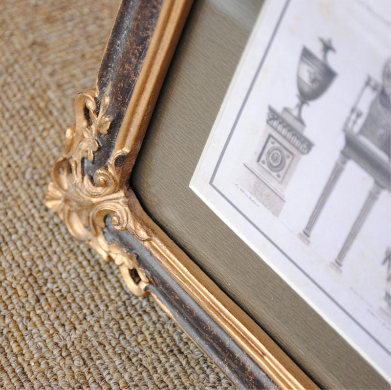 壁飾り 絵画 オシャレ 長方形 インテリア額 イタリア調 コンソール ウォールミラー ウォールオブジェ 額絵 ロココ様式 アンティーク 姫系 1383218