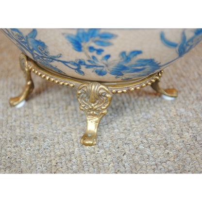 コンポート トンボ 陶磁器 真鍮 小物入れ 脚付き 雑貨 ソープディッシュ アンティーク調 シノワズリー 収納箱 インテリア雑貨 1564000