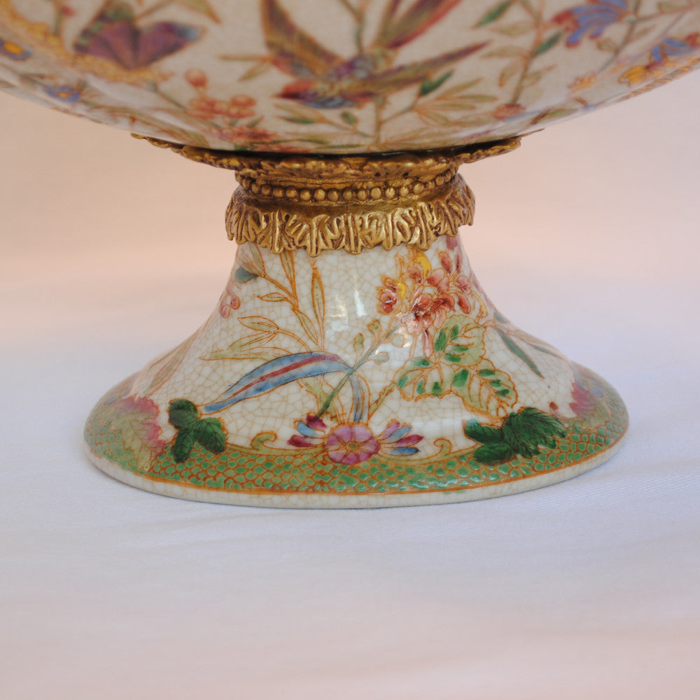 コンポート 陶磁器 真鍮 小物入れ 雑貨 花器 フラワーベース アンティーク調 シノワズリー インテリア雑貨 1564001