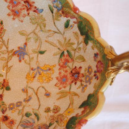 コンポート 陶磁器 真鍮 小物入れ 雑貨 花器 フラワーベース アンティーク調 シノワズリー インテリア雑貨 1564001