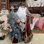 サンタクロース 北欧 クリスマスグッズ オーナメント ノエル 人形 ドール クリスマスサンタ ボルドー 高さ53cm 置物 15804SA