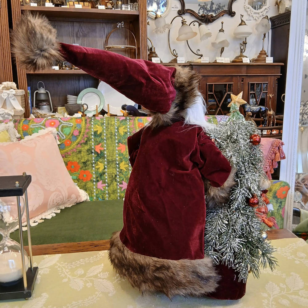 サンタクロース 北欧 クリスマスグッズ オーナメント ノエル 人形 ドール クリスマスサンタ ボルドー 高さ53cm 置物 15804SA