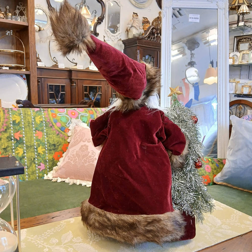 サンタクロース 北欧 クリスマスグッズ オーナメント ノエル 人形 ドール クリスマスサンタ ボルドー 高さ53cm 置物 15804SA
